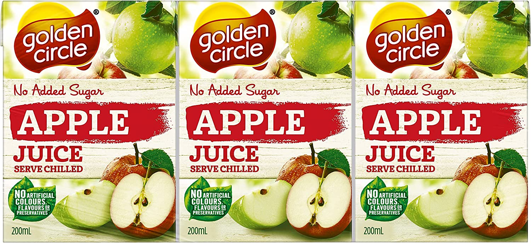Golden Circle Apple Fruit Juice Box Poppers Multipack Apple Juice No Added Sugar No Artificial Colours, Flavours or Preservatives 200Ml (Pack of 6) image number 1