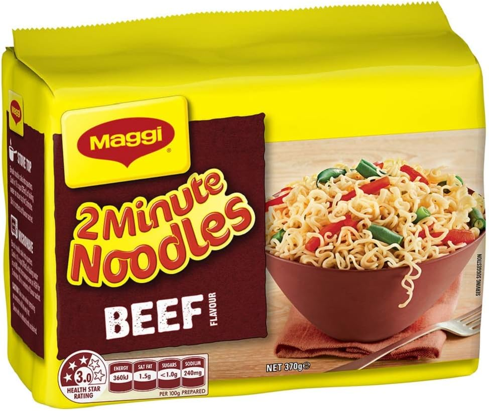 Maggi 2 Minute Noodles, Beef, 5 Pack, 360G image number 3
