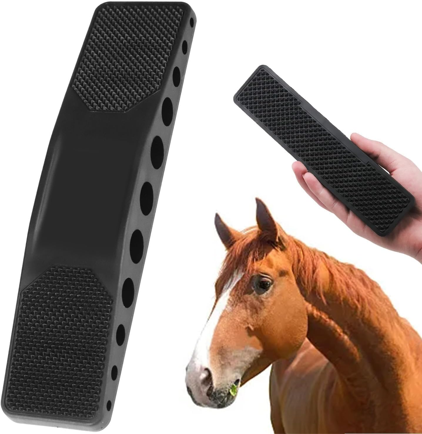 LATRAT Horse Brush, 6 in 1 Brush Horse in Rubber, Removal of Loose Hair on Horses from Horse Brush, Groomer for Horses, Pets, Dogs Massage Comb Grooming image number 2