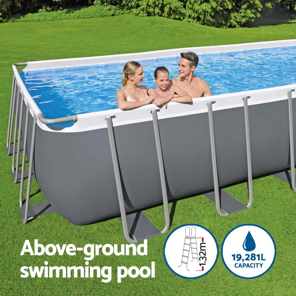 Swimming Pool above Ground Pools Steel Filter Pump Ladder 640X274X132Cm image number 1
