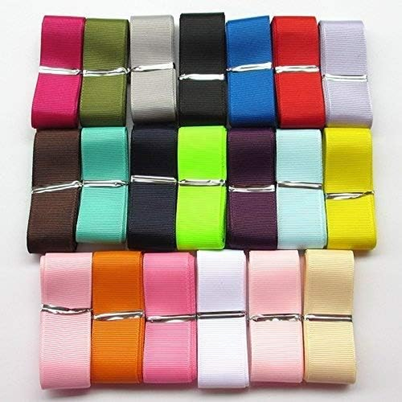 Chenkou Craft Assorted of 20 Yards Grosgrain Ribbon Total 20 Colors Mix Lots Bulk (2"(50Mm), Multi-Colored) image number 5