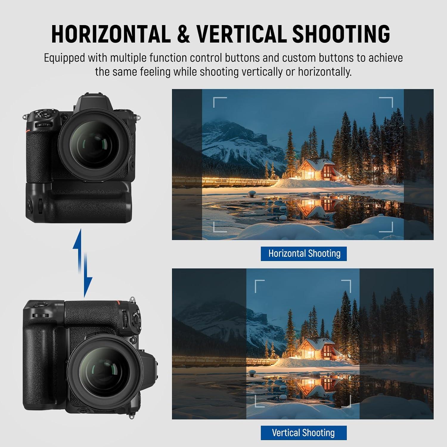 NEEWER MB-N12 Replacement Vertical Battery Grip for Nikon Z8 with 2 Pack En-El15C 2400Mah Replacement Batteries & USB Dual Channel Charger Set, Hot Swappable Vertical Shooting Extended Power image number 1