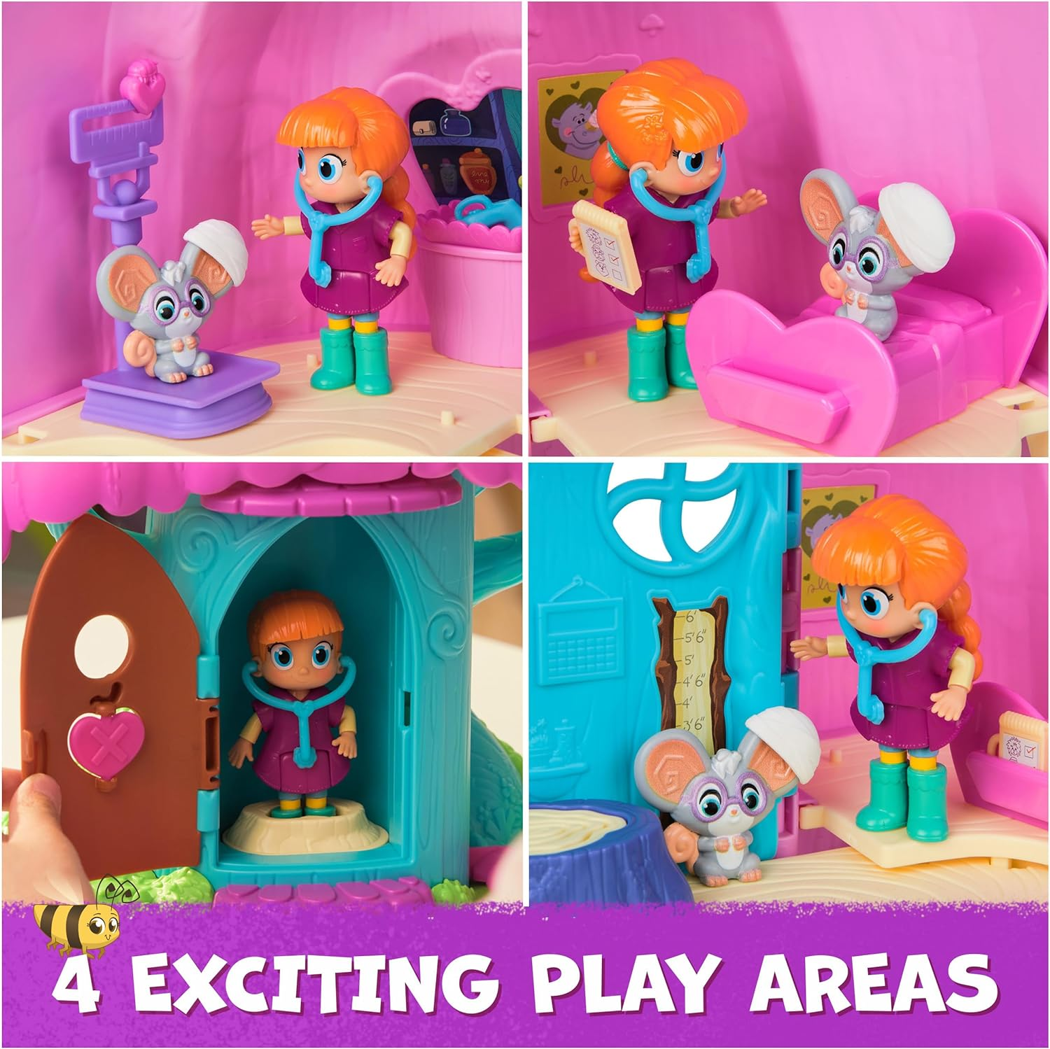 Vida the Vet, Vet Clinic, Treehouse Playset with Action Figures, Dollhouse Furniture & Accessories, Kids Toys for Girls & Boys Ages 3 and Up image number 5