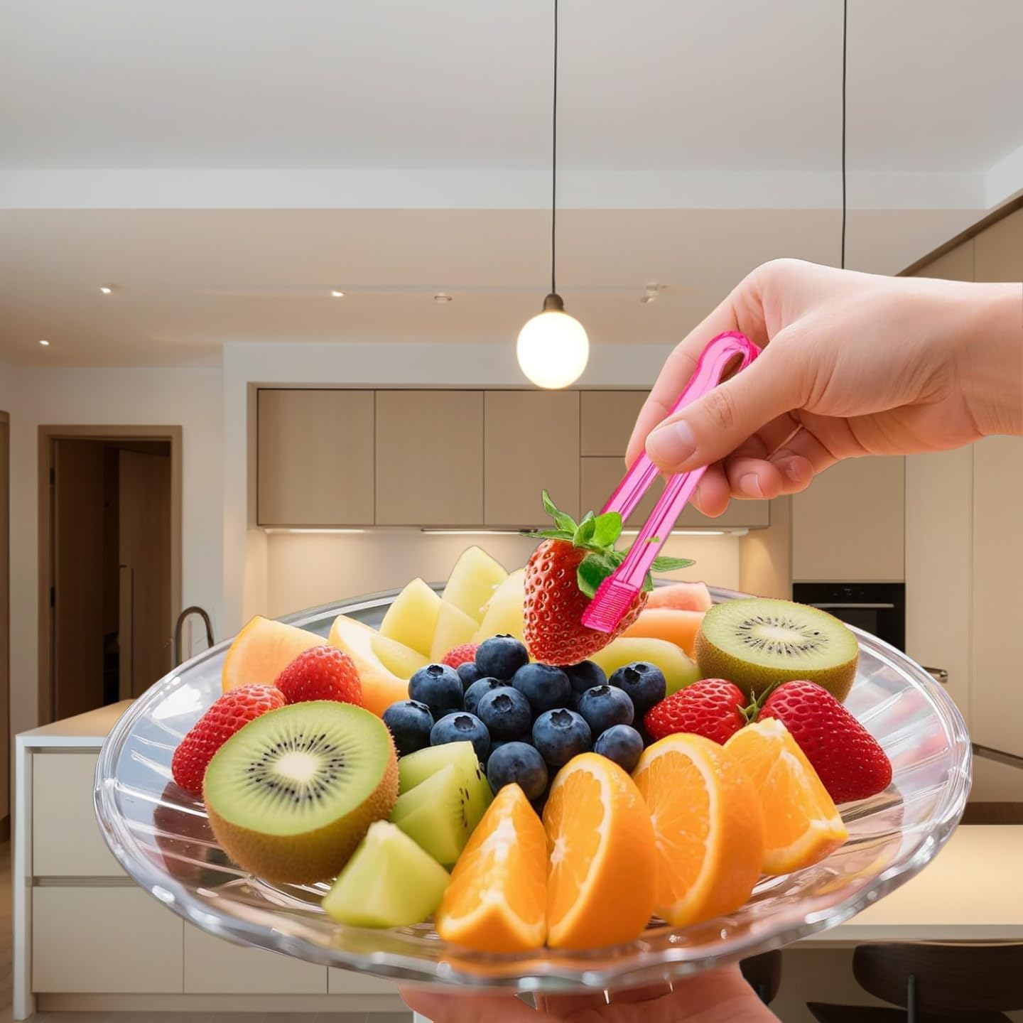 Gewaha 10 Pcs Plastic Serving Tongs for Buffet, Mini Reusable Tongs for Serving Food, Small Catering Tong for Appetizers Ice Barbecue Cookies Sandwich Brunch Party Decorations,Pink image number 2