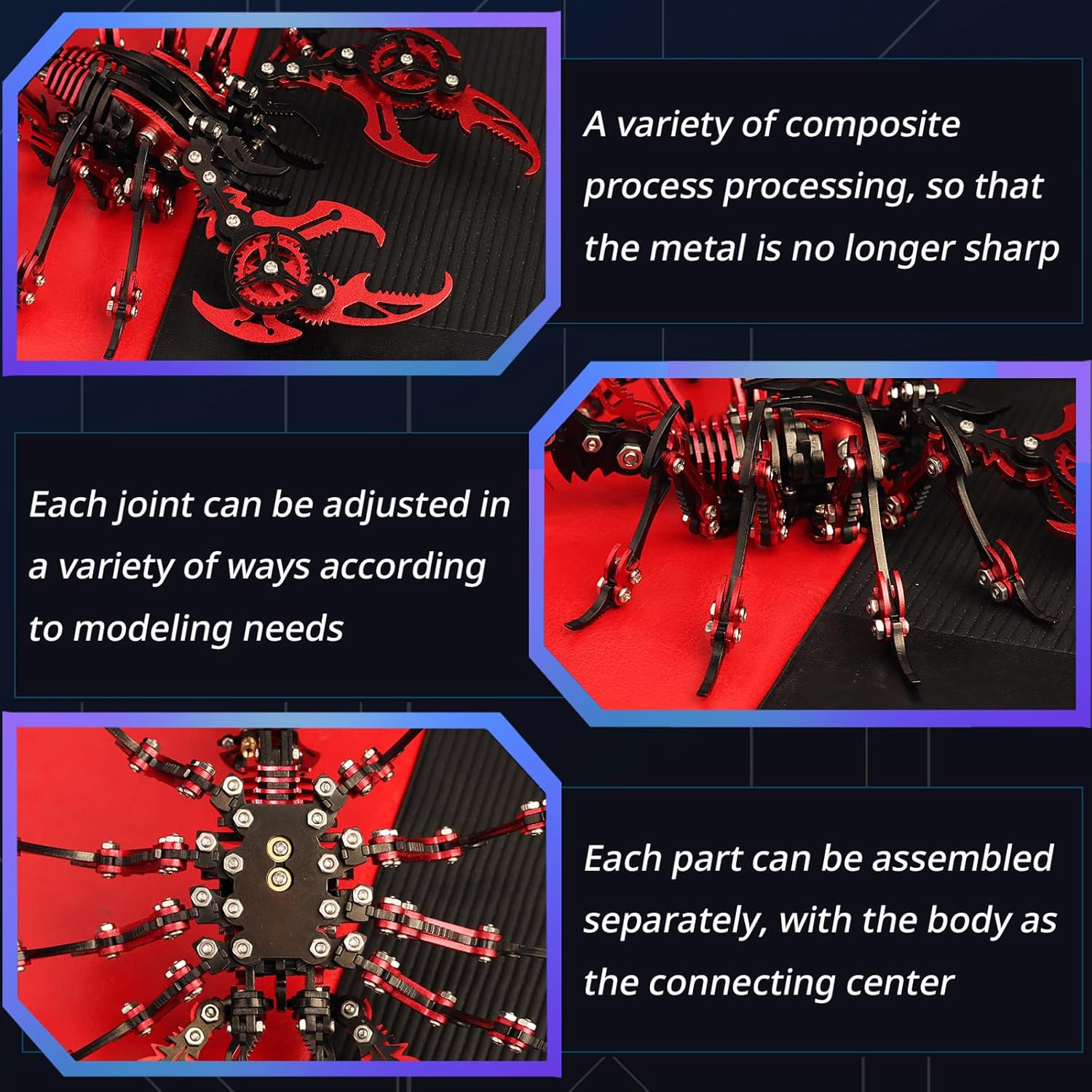 Metal 3D Puzzles for Adults, Scorpion 3D Metal Puzzles Model Building Kits DIY 3D Puzzle Model Kits for Birthday, Christmas