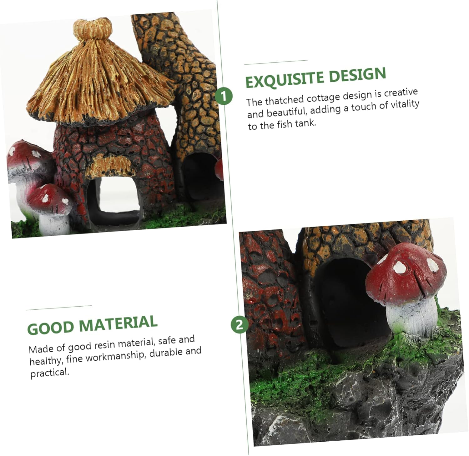 CORHAD Delicate Aquarium Decor Lifelike Fish Cave for Natural Fish Tank Landscape Wear-Resistant Craft for Aquarium Decoration and Pet Hideaway image number 4