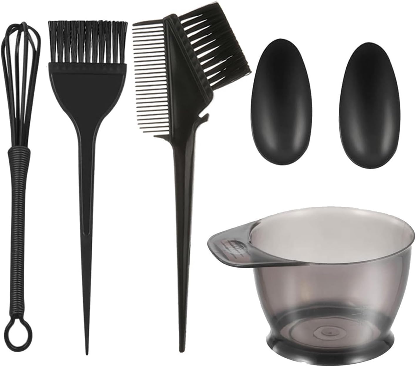 JOWILIN Hair Dye Coloring Kit 5 Pcs - Hair Dye Bowl, Hair Dying Brush, Comb, Ear Cover, Mixer, with Hook, Hair Dying Accessory Kit for Salon Home Hair Coloring (Black) image number 4