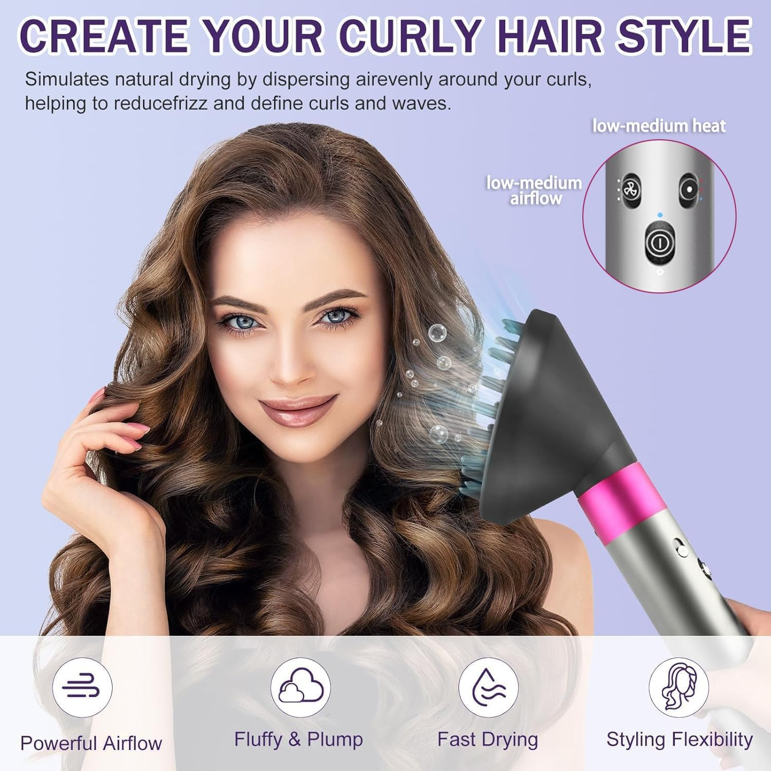 Upgraded Diffuser for Dyson Airwrap Attachment, Converting for Dyson Airwrap Styler to Hair Dryer Diffuser Nozzle Attachment, for Dyson Airwrap HS01 HS03 HS05 image number 6