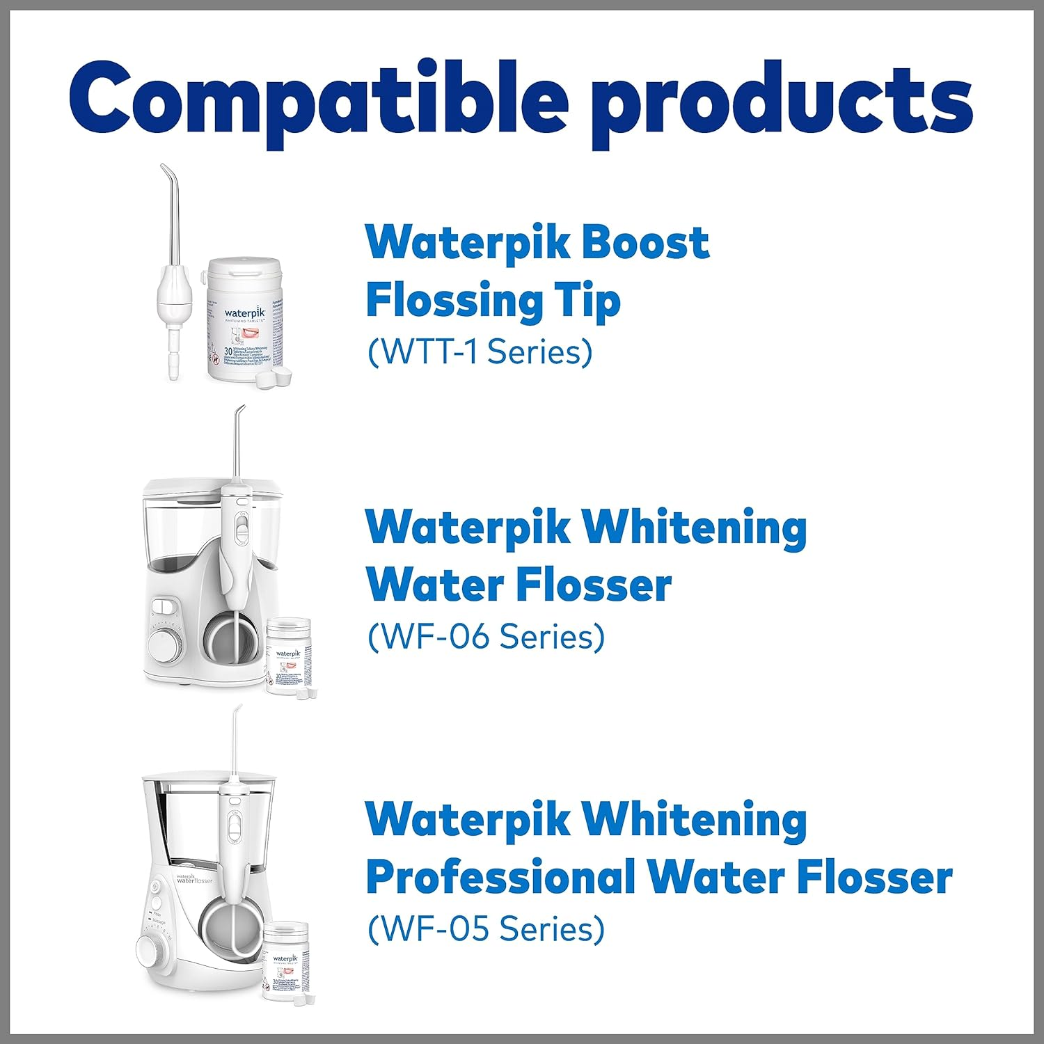Waterpik Whitening Water Flosser Refill Tablets (30 Count) - Only for the Waterpik Whitening Flosser, Packaging May Vary