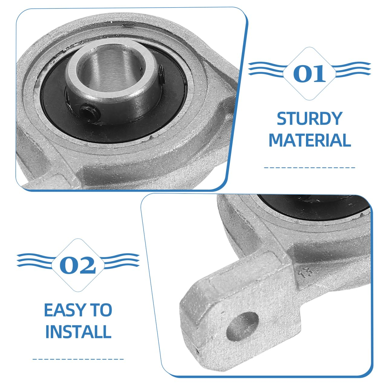 SOLUSTRE 4Pcs Self Aligning Pillow Block Bearings Zinc Alloy Compact Fixed Support Center Support for Shaft Rod Efficient