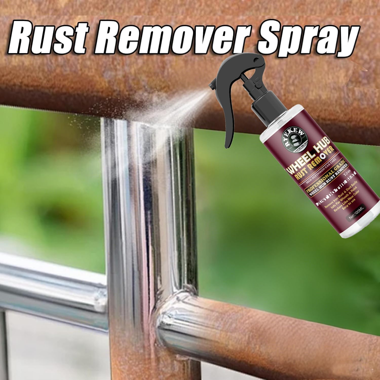 Rust Remover Spray Heavy Duty Metal Cleaner,Fast Acting Heavy Duty Rust Dissolver for Cars, Metal, Tools, Bolts & More Remover 100Ml/3 FL OZ image number 3