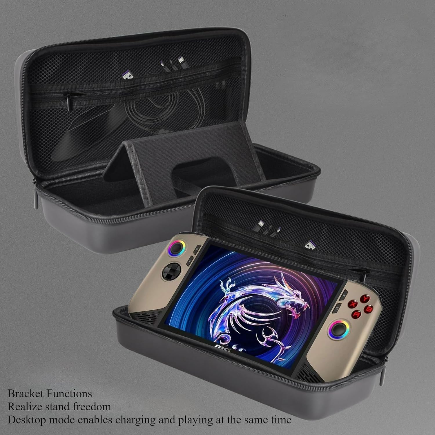 Pidynx Handheld Storage Bag + Protective Case + 8&rdquo; Frosted Film for MSI Claw8 Handheld EVA Leather Anti-Glare Film Anti-Blue Light Film image number 5