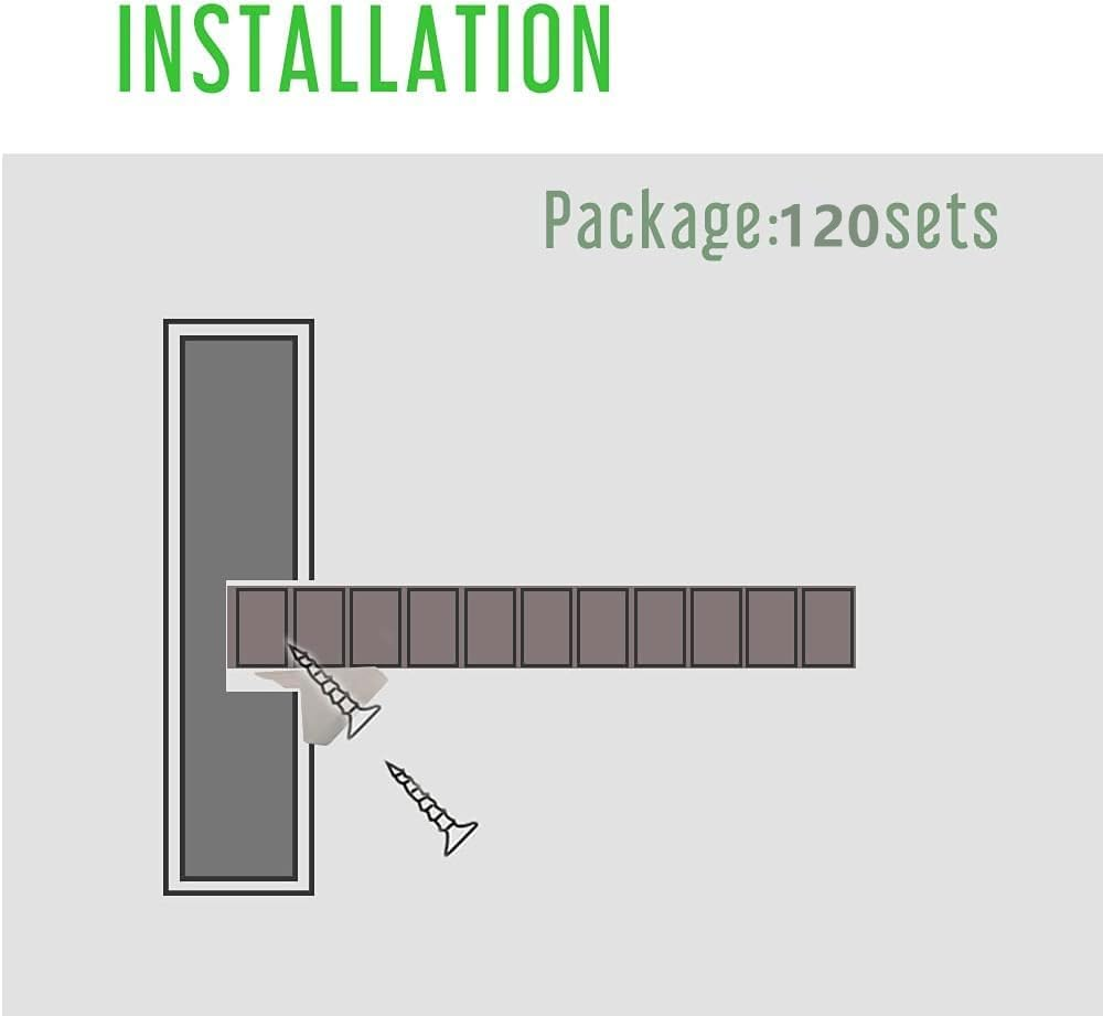 Walquicks 120 Pcs Wedge Bracke, Furniture Chest Drawer Bottom Repair Fixing Mending Drawer Plastic Angle Code Bracket Fastener with Screws for Sagging Drawers, Home Repair, Furniture Cabinet, Desks image number 6