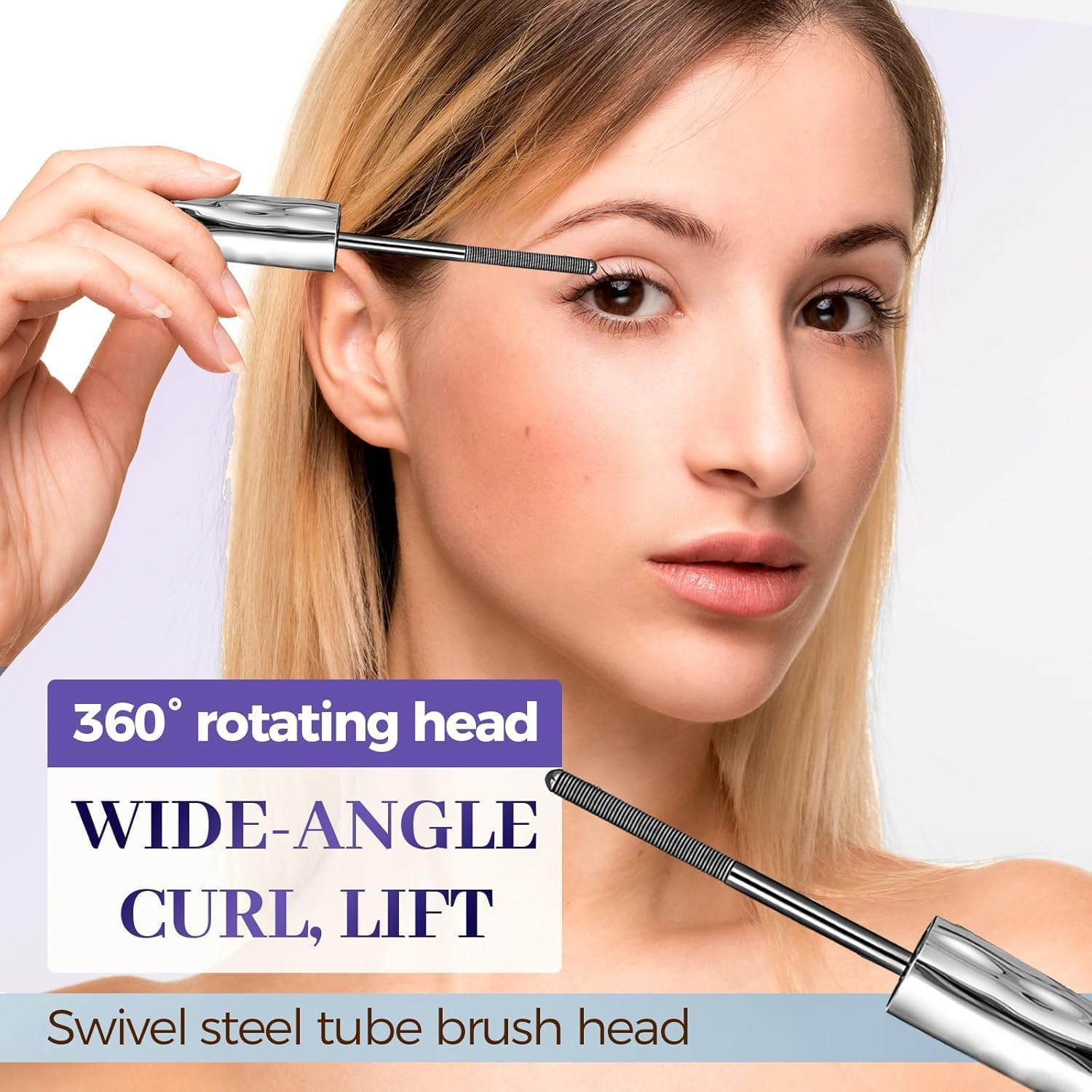 Ultimate Length & Curl Mascara, 2025 Upgrade Volumising & Lengthening 4D Silk Fiber Mascara, Long-Lasting and Smudge-Proof, Suitable for Sensitive Eyes (1PCS) - 3Pcs image number 4