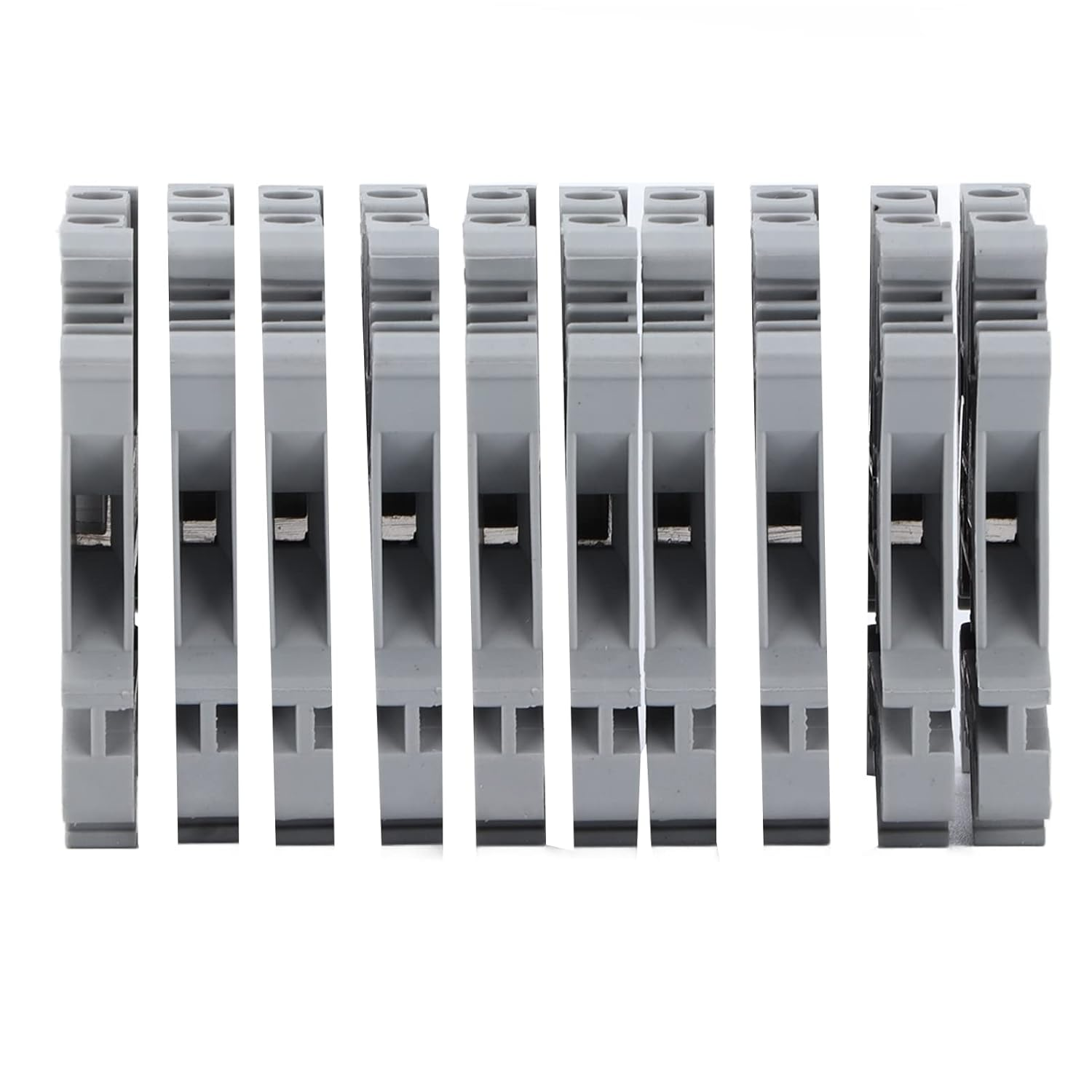 EVTSCAN 100Pcs 800V 32A High Current Screw Terminal Blocks, DIN Rail Mount, PA66 Housing with Copper Alloy Terminal, -20&deg;C to 140&deg;C, for Industrial Control Panel and Electrical Cabinet image number 1