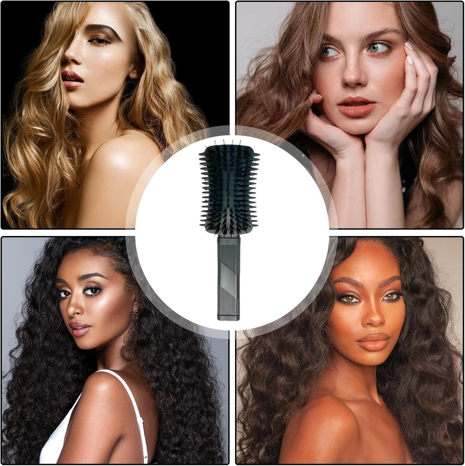 Curl Defining Brush, Curly Hair Brush, Curl Defining Boar Bristle Hair Brush for Detangling, Shaping and Defining Curls (Black) image number 5