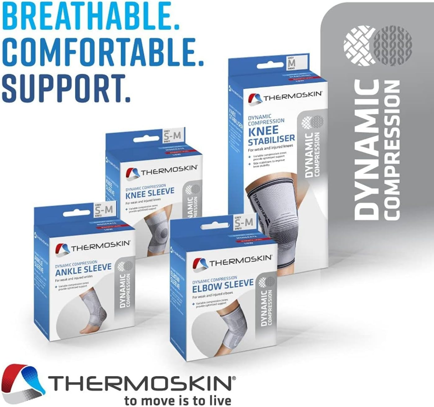 Thermoskin Dynamic Compression Knee Sleeve S/M image number 3