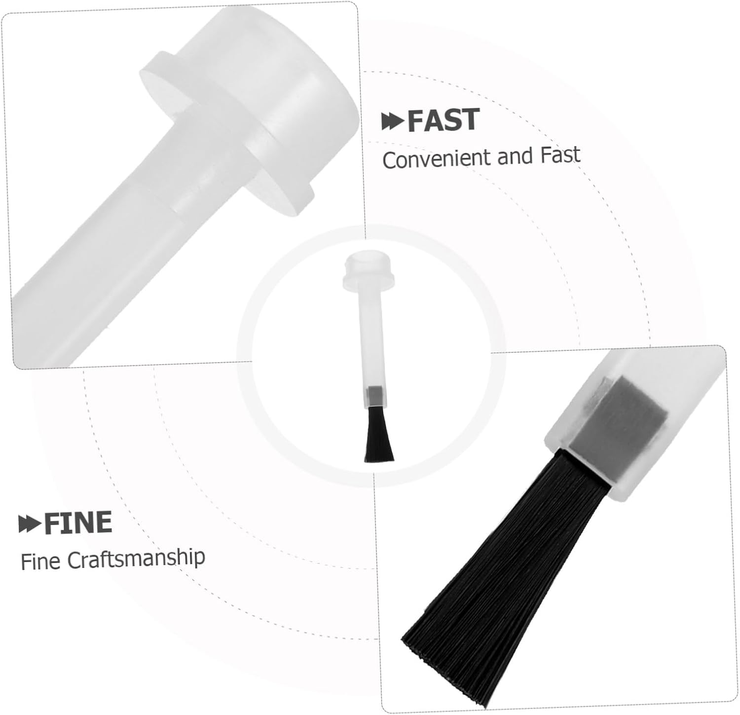 WOONEKY 50Pcs Manicure Replacement Brush Heads for Art Nail Tech French Tip Tool Gel Liquid Nail Brush Diy Manicure Water-Based Polish Replacement image number 1