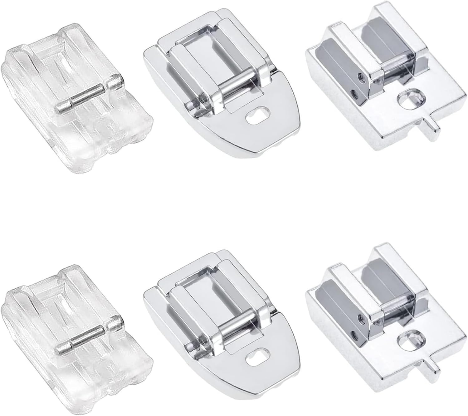 6PCS Presser Feet Concealed Invisible Zipper Sewing Machine Presser Foot Compatible with Brother Compatible with Babylock Low Shank Snap-On Sewing Machines Spare Parts image number 5