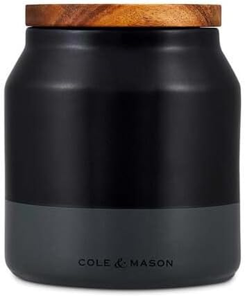 Cole & Mason Elmdon Black/Grey Garlic Keeper, Kitchen Organisation, Storage Pot for Fresh Garlic, Ceramic/Acacia/Silicone, (H) 120 Mm X (D) 110 Mm image number 6