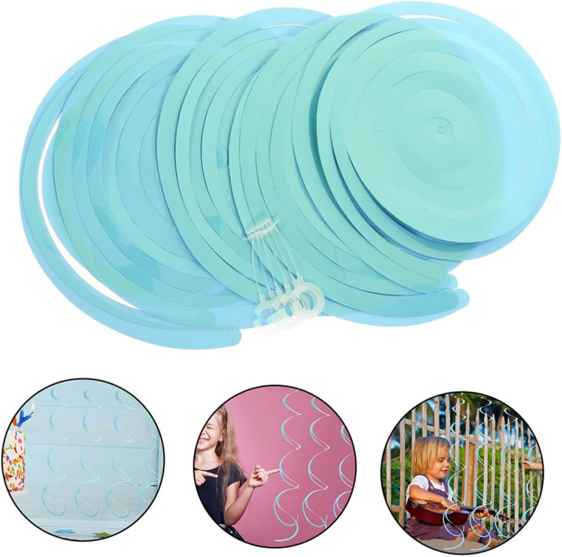 Yardwe 18Pcs Spiral Pendant Wedding Decorations Party Theme Decorations Kit Swirl Hanging for Celebration Decor image number 1