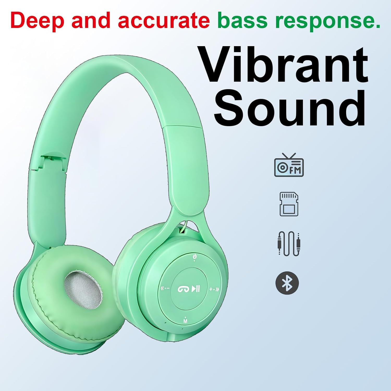 Upgraded Hybrid Active Noise Cancelling Headphones with Transparent Modes Wireless Bluetooth with Mic, Deep Bass,Soft-Earpads Headset Green image number 5