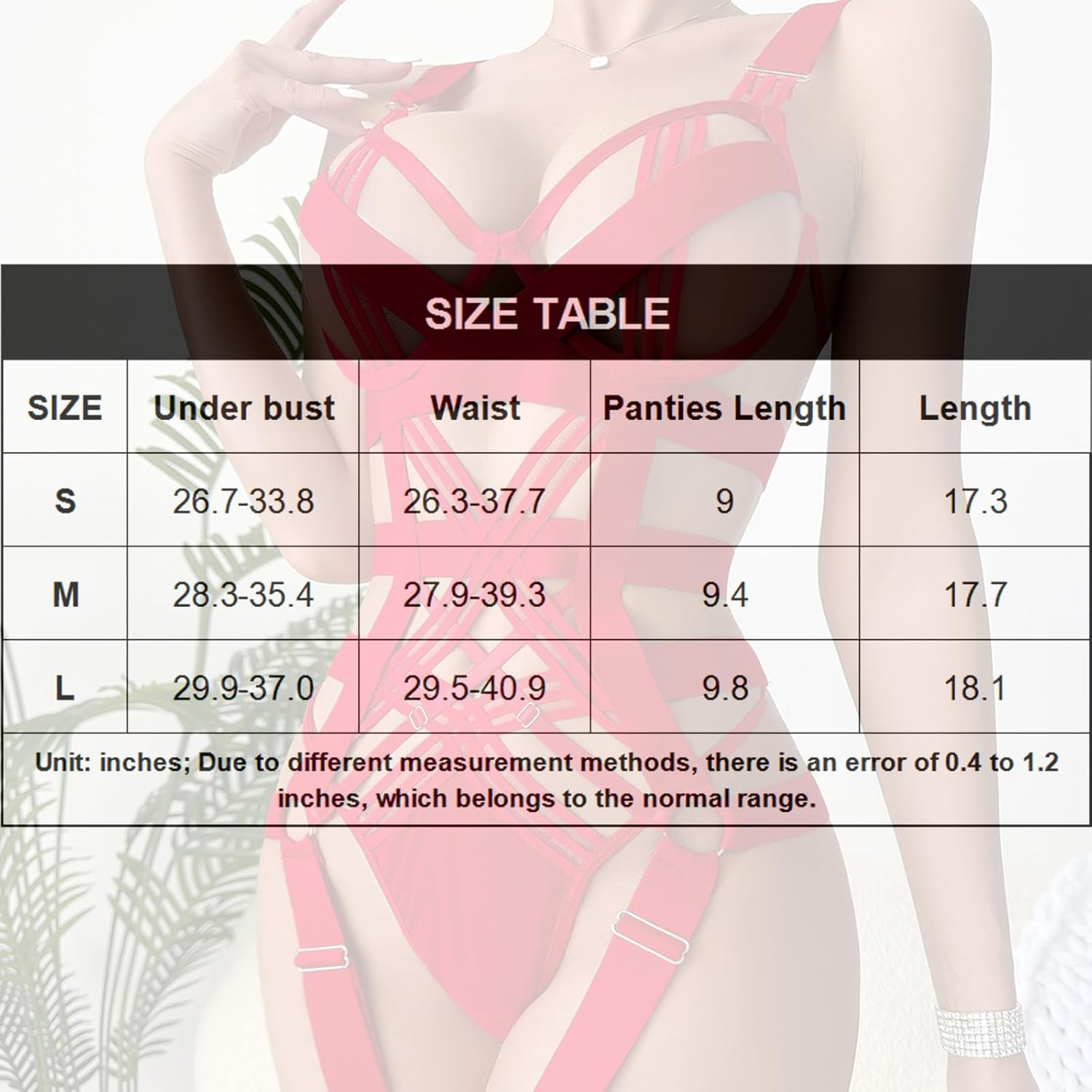 VUUEAN Womens Lingerie with Push up Bra Support Bondaged Underwired Teddy Lingerie One Piece Babydoll image number 5