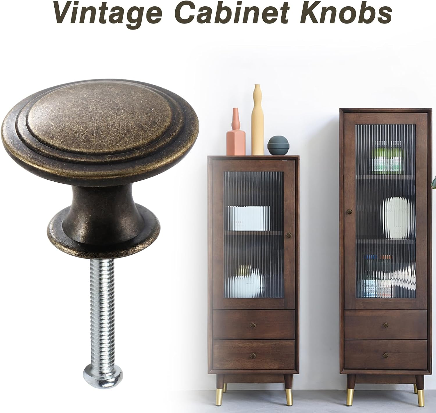 Tsunnee 24 Pack Vintage Chic Antique Style round 30Mm Cabinet Knobs and Drawers image number 4