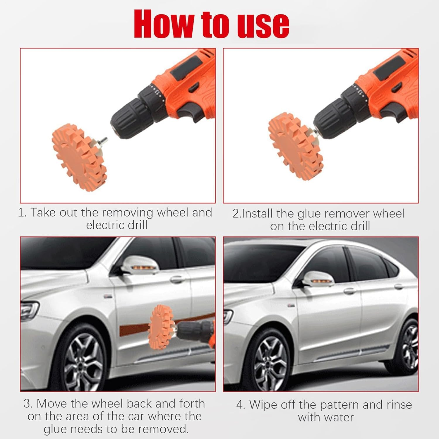 Lexziuo 1Pcs Sticker Removal Wheel - Automotive Adhesive Remover Rubber Eraser Disc Drill Tool, Quick Decal Stripping Wheel for Vehicle Graphics & Paint Surface Cleanup (B) image number 6