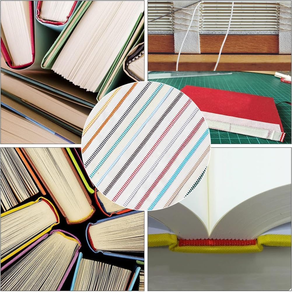 Hysgscwd 52Pcs Book Binding Headbands, 26 Colors 11.8Inch Bookbinding Endbands Book Binding Kit for Beginners, Book Headbands Binding Supplies, Archival Bookbinding Cloth, Book Decoration DIY Crafts image number 1