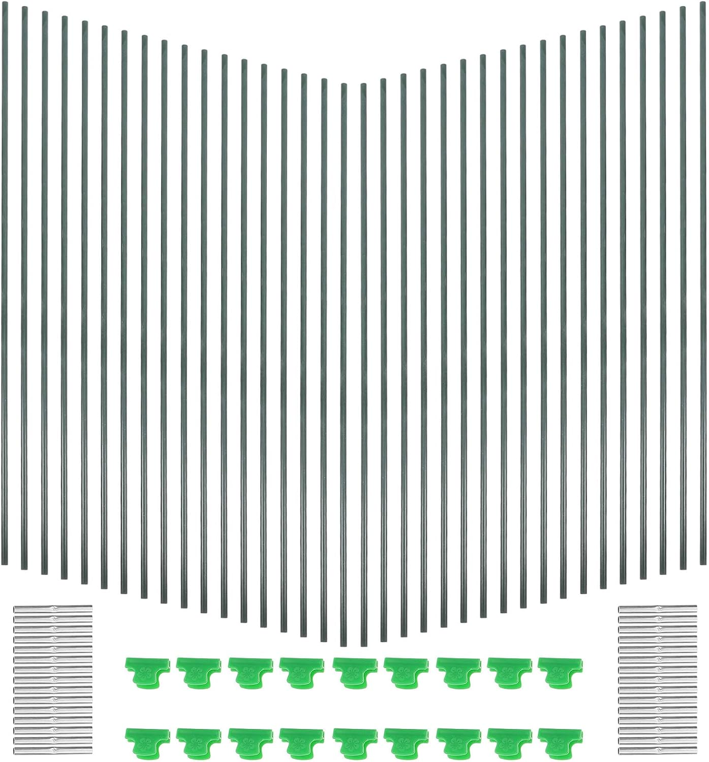 Gadpiparty Plastic-Coated Fiberglass Garden Hoops Kit Row Cover Netting for Bird and Insect Protection Easy-Install Garden Supplies for Fruit Vegetable Flower Beds and Greenhouse Grow Tunnel image number 1