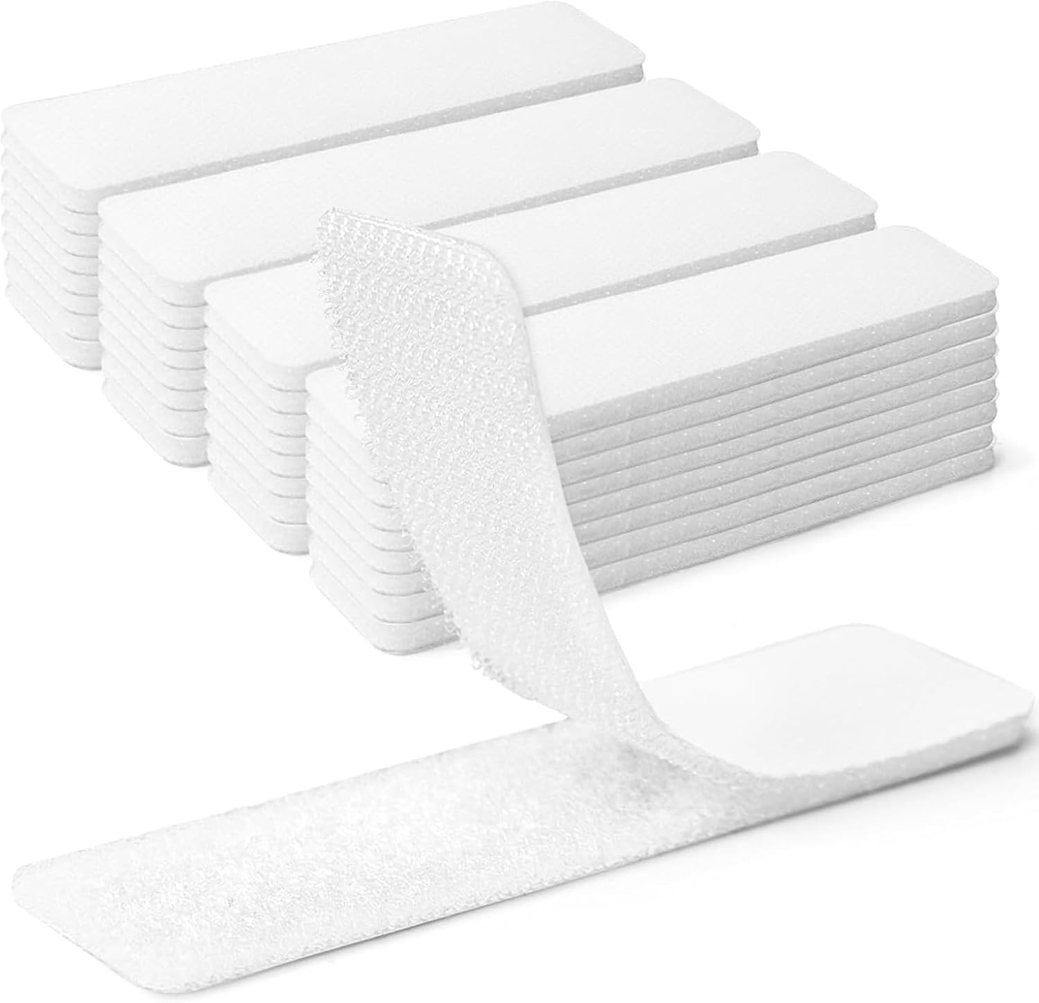 XBOGO 20Pairs Upgrade Hook Loop Strips with Adhesive,Industrial Heavy Duty Mounting Tape,1X4Inch Double-Sided Fasten Interlocking Tape for Carpet,Couch Cushions,Picture Hanging,Office and Home Use image number 4