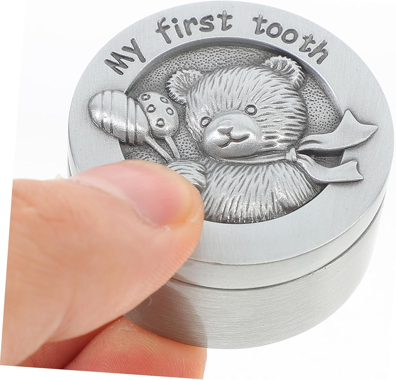 Metal Baby Tooth Keepsake Box for Newborns Cute Tooth Storage Holder for Boys and Girls Unique image number 1