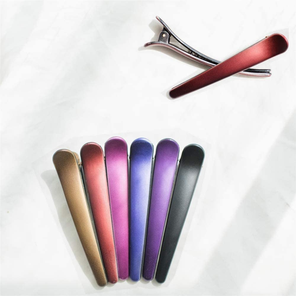 Hair Clips for Styling, HAITAO 12 PCS Non-Slip Colorful Plastic Duckbill Alligator Hair Barrettes Pins for Women, Baby Kids and Girls, 3.5" image number 2