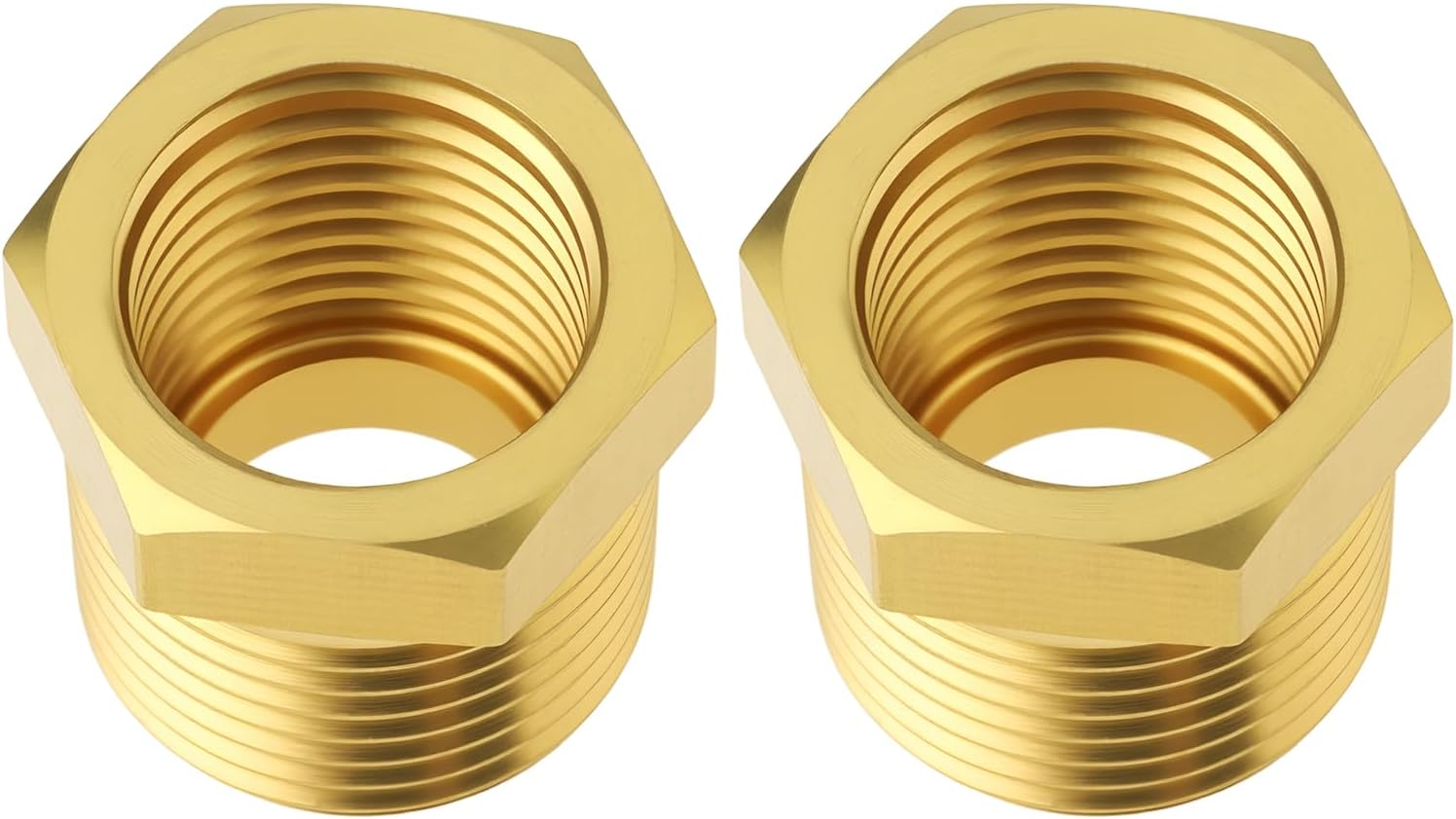 2Pcs 3/8" BSPT Male to 1/4" NPT Female Brass Pipe Fitting Reducer Adapter for Pipes Tubes image number 2