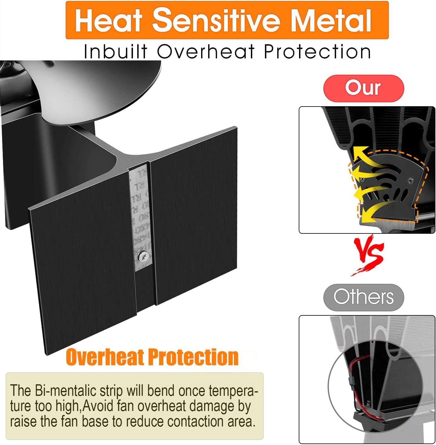 5 Blades Fireplace Fan Heat Powered Stove Fan Silent Wood Stove Fan for Fireplace Heat Activated Fan Woodstove Fan Ecofan for Home Fireplace Wood Burning Log Burner (5 Blade Fireplace Fan) image number 1