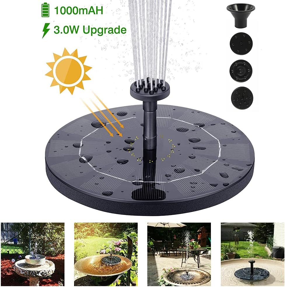 Solar Fountain Pump, Solar Powered Birdbath Fountain Pump, Solar Fountain Pump for Bird Bath, Floating Water Fountain Pump, Garden Water Pump Outdoor Water Feature for Garden, Birdbath, Pool image number 5