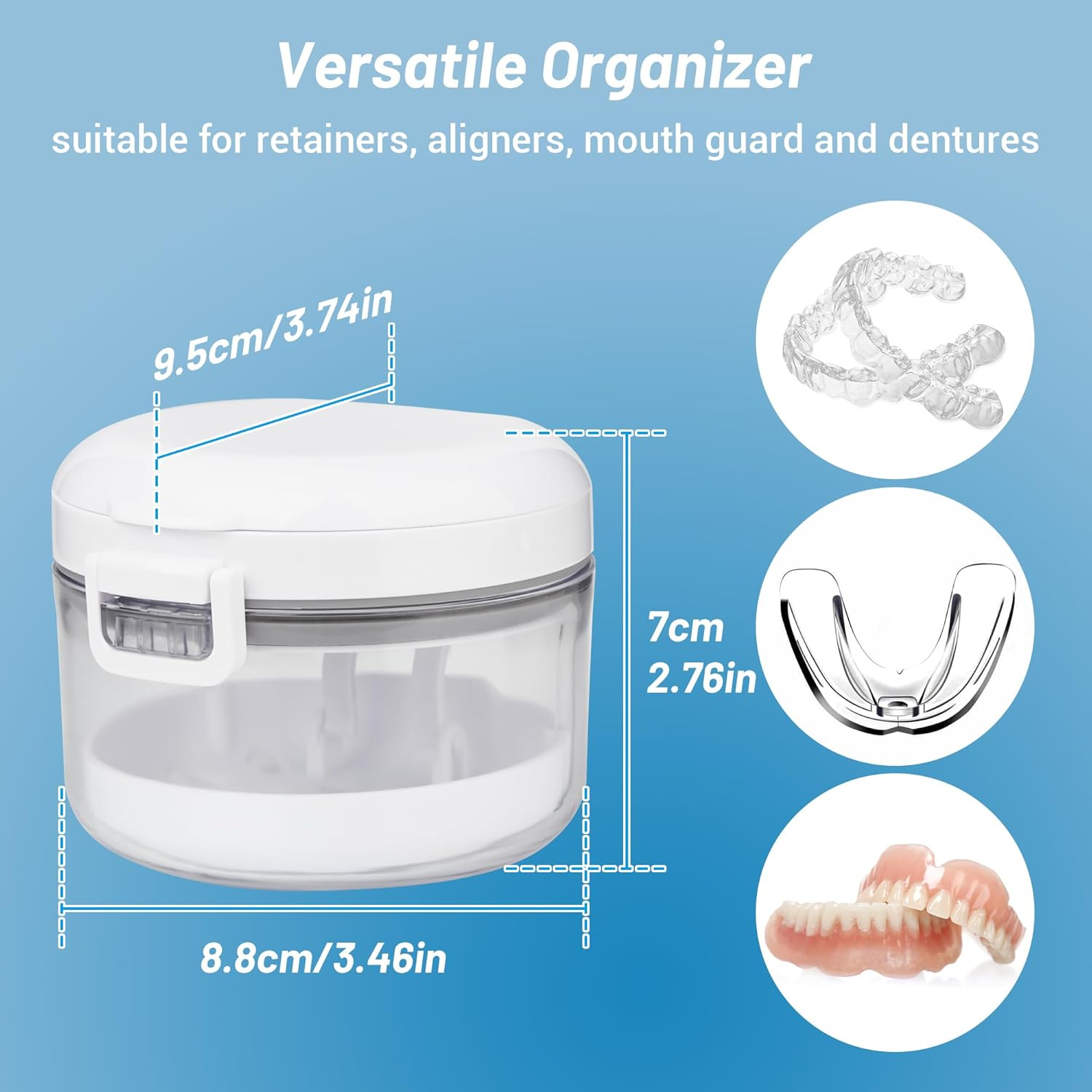 1 Pcs Automatic Rising Denture Bath Box Cup Complete Clean Care for Dentures Braces Cleaner Cup