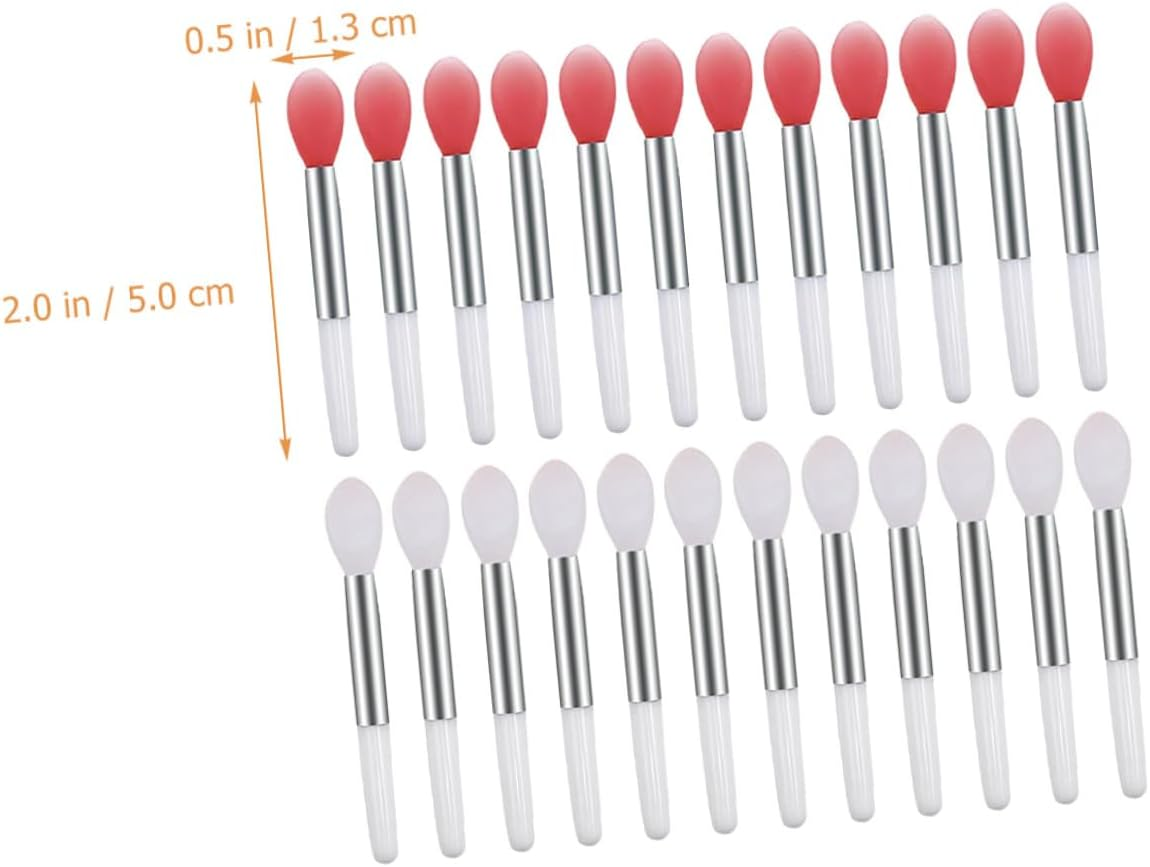 BAZEITFLOW 24Pcs Silicone Lip Mask Applicators Soft Balm Brush for Lipstick Lip Gloss Makeup Tools Portable for Women image number 4