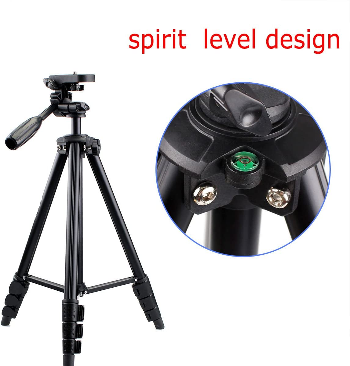 SVBONY SV101 Tripod Camera 54In Travel Compact Lightweight Aluminumtripod Spotting Scope with Carry Bag Travel Tripod Compatible image number 2