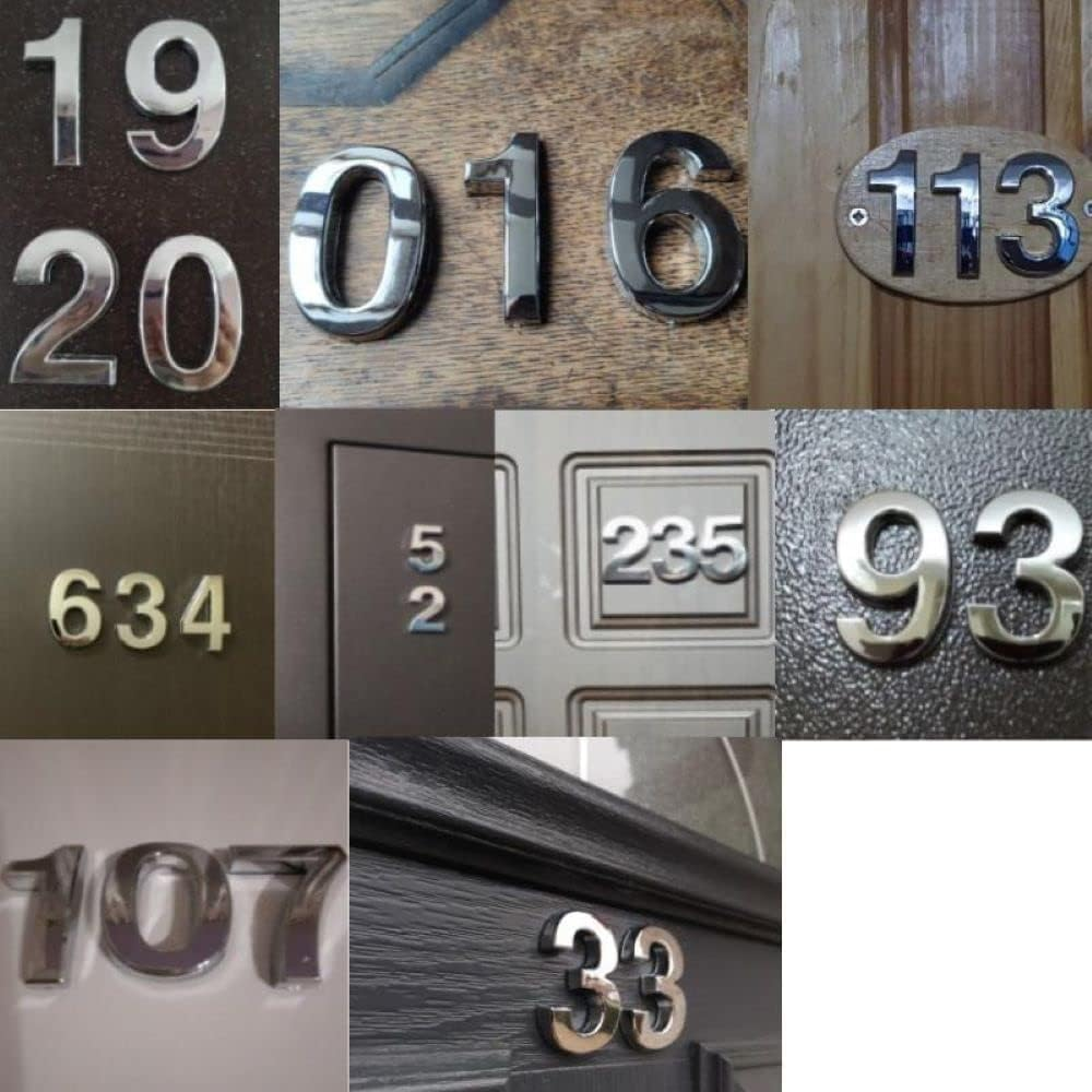 3 Inch Mailbox Numbers Adhesive 3D Number Sticker for Outdoor Indoor Apartment Office Hotel Home Door Plate Address Mail Box Number (Silver-3) - Black-2 image number 2
