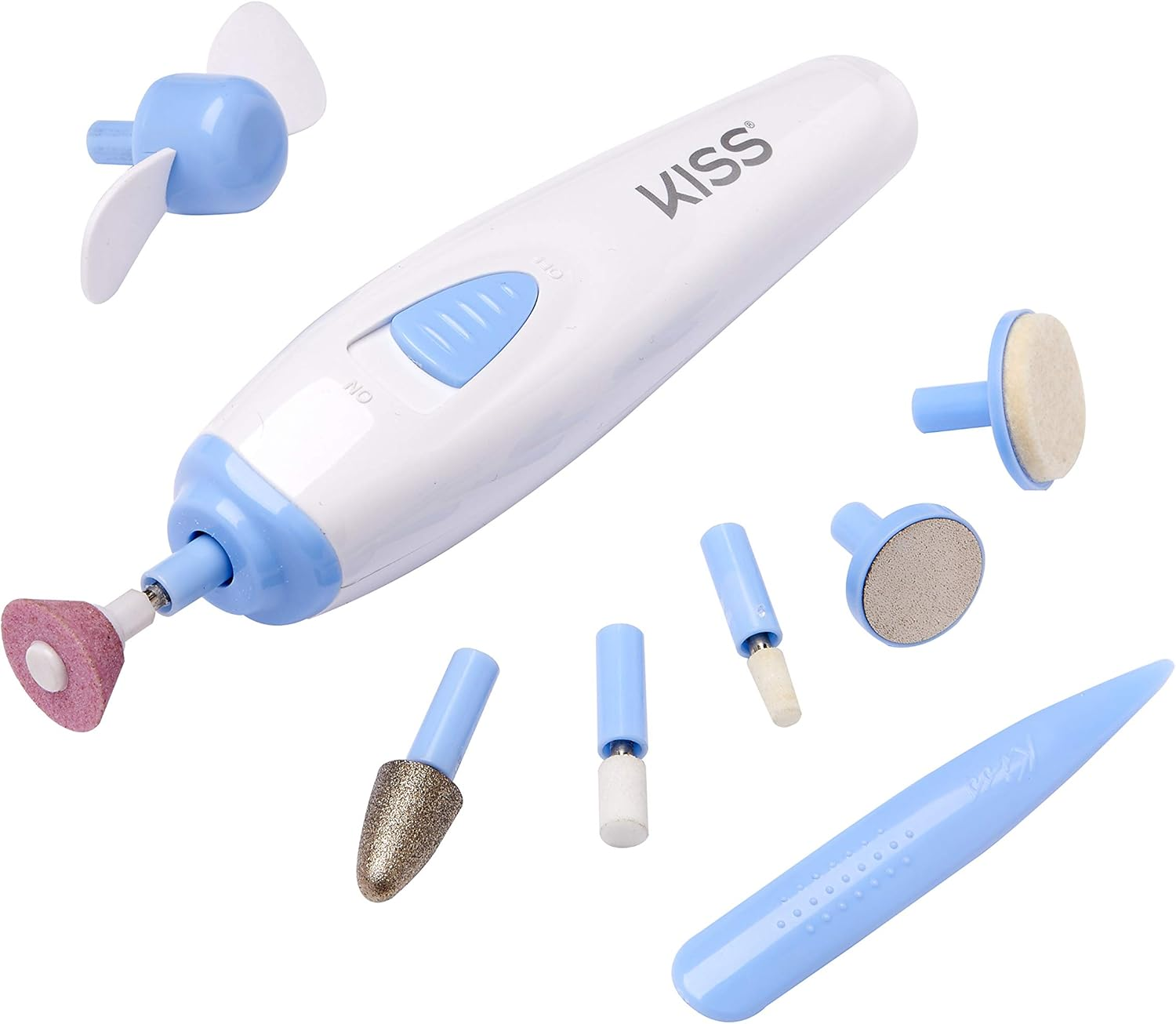 KISS Power File to Go Battery Powered Mani/Pedi Tool Professional Nail Care with 8 Attachments & Storage Case, Shape, Clean, and Polish Nails image number 1