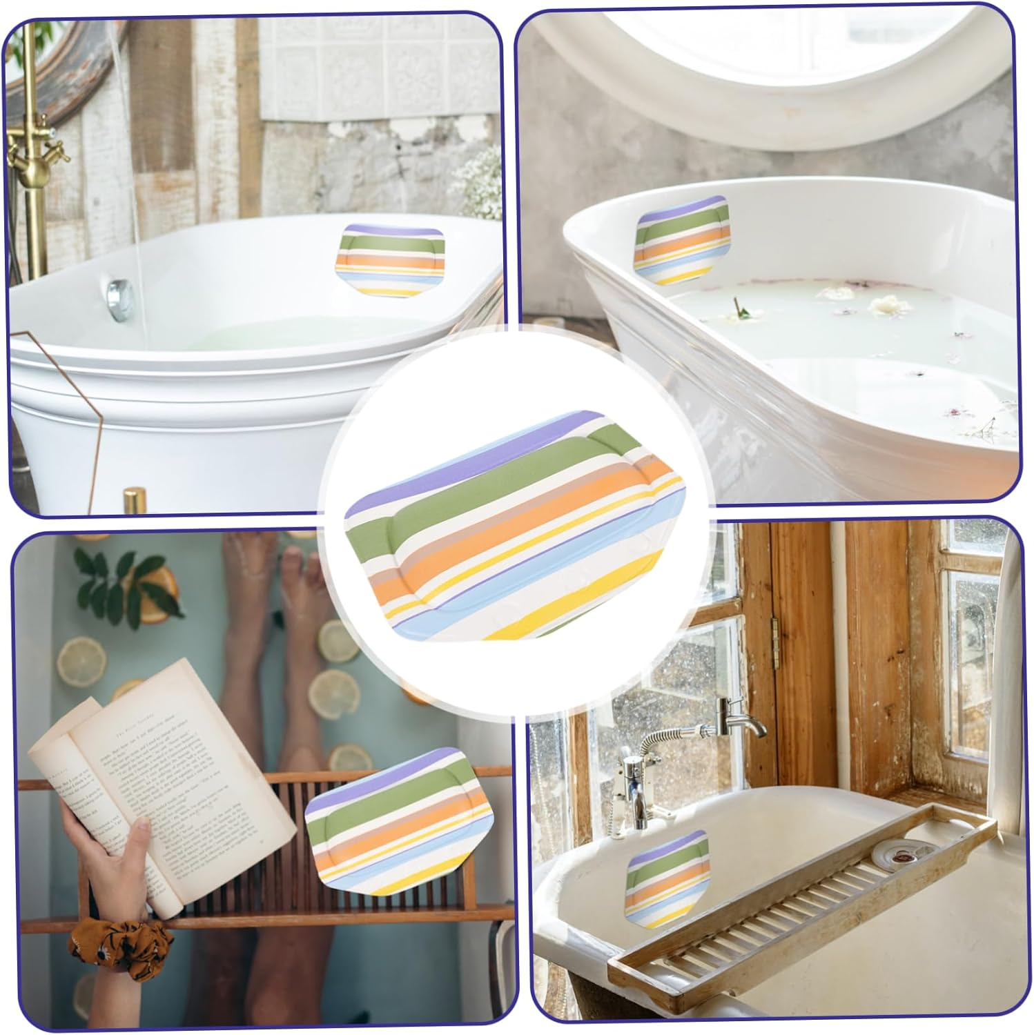 HAPINARY Luxury Bathtub Pillow Cups Neck Back Support for Spa Relaxation PVC Material for Longevity Bath Pillow for Tub image number 1