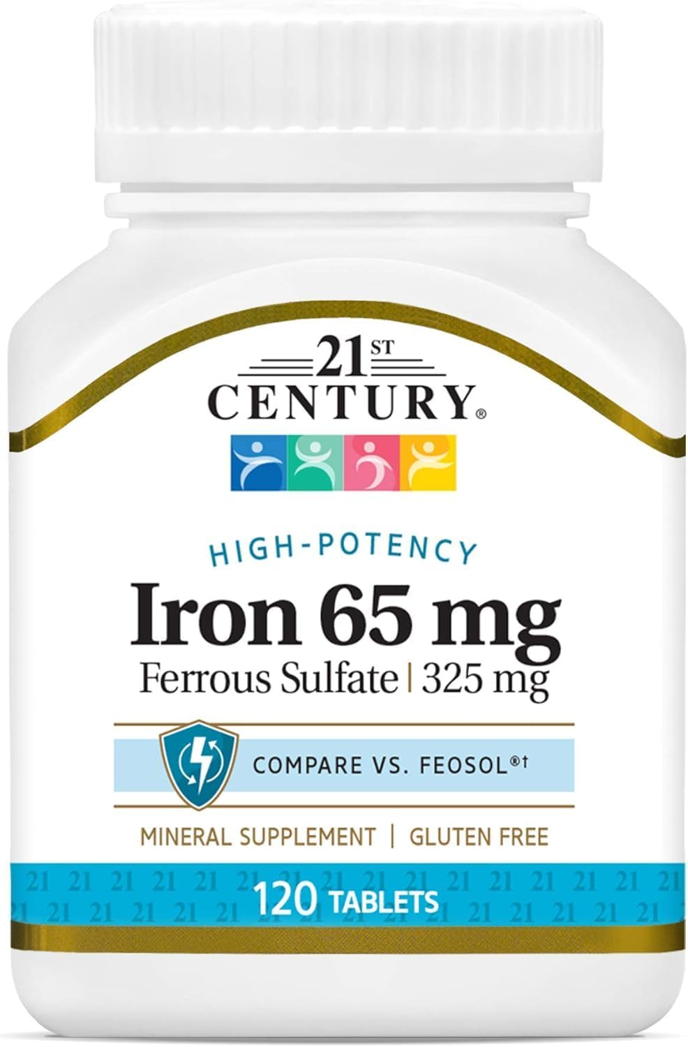 21St Century Iron 65 Mg Ferrous Sulfate 325 Mg Tablets, 100 Count image number 1