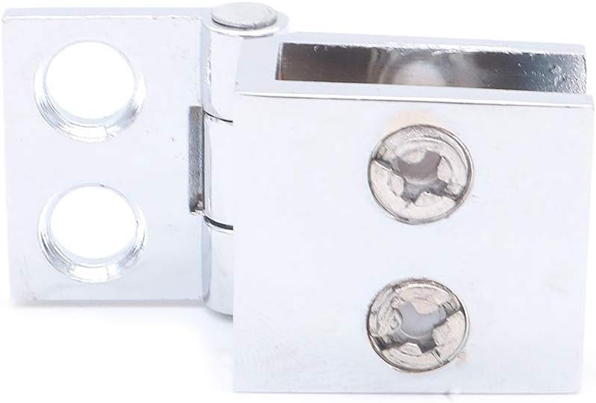 NUZAMAS Set of 8 Glass Door Hinges, 5Mm-8Mm Adjustable Rectangle Clamp Single Clip for Cabinet Cupboard Glass Door Hinges, Wall Mounted image number 6