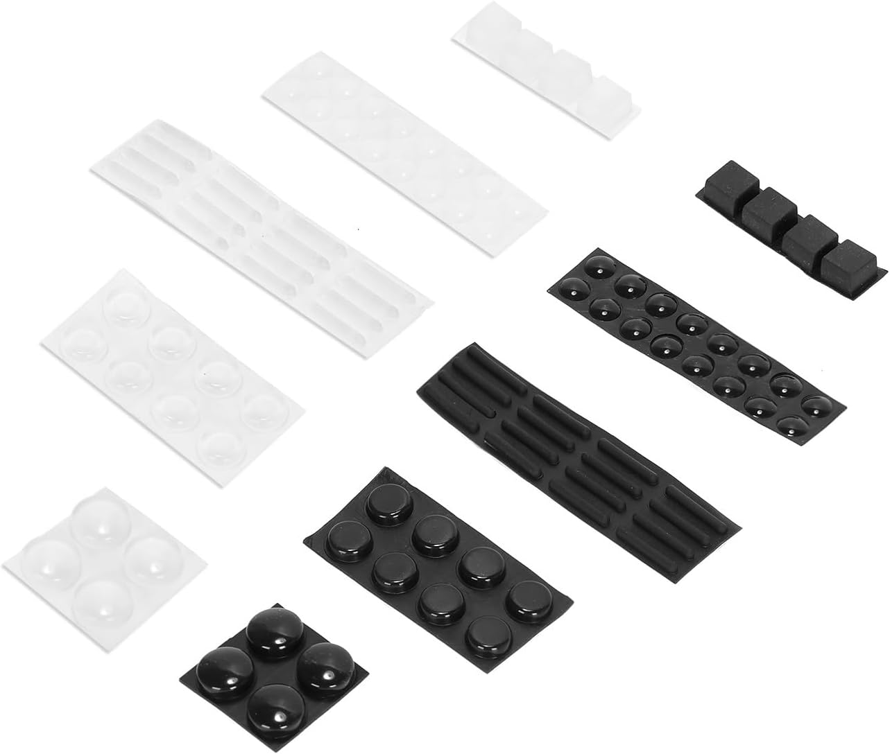 Combo of 96PCS Clear and Black Rubber Feet (Round, Square, Spherical, Rectangle) Self-Adhesive Bumper Pads for Drawers, Cabinets, Doors, Laptop Feet, Keyboards image number 2