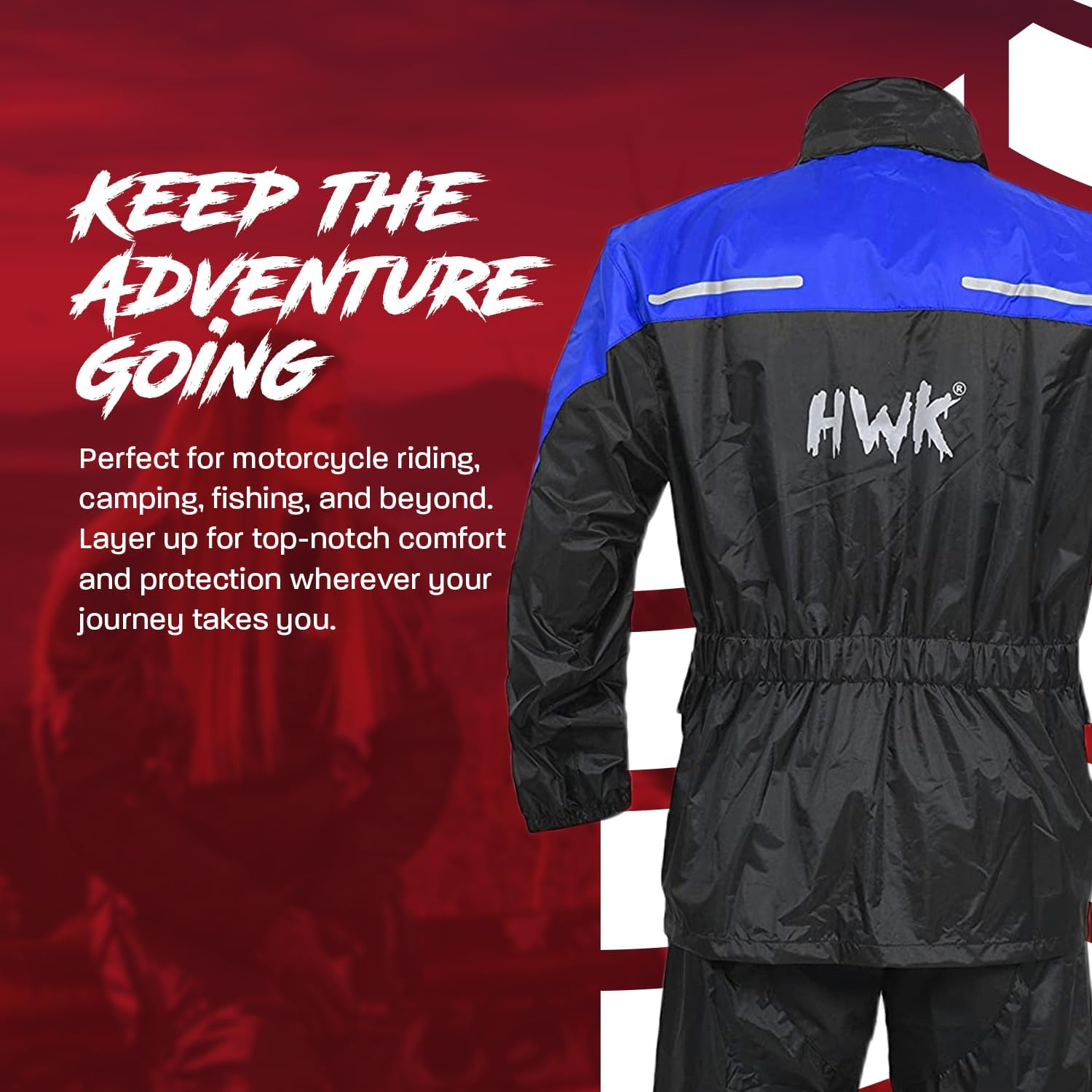 HWK Motorcycle Rain Suit image number 3