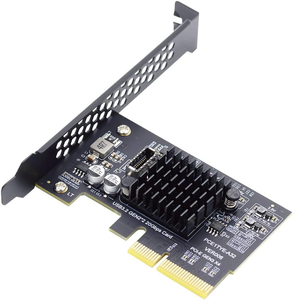 Chenyang USB 3.2 Gen2X2 Type-E Front Panel Socket to PCI-E 4X PCI Express Expansion Card Adapter