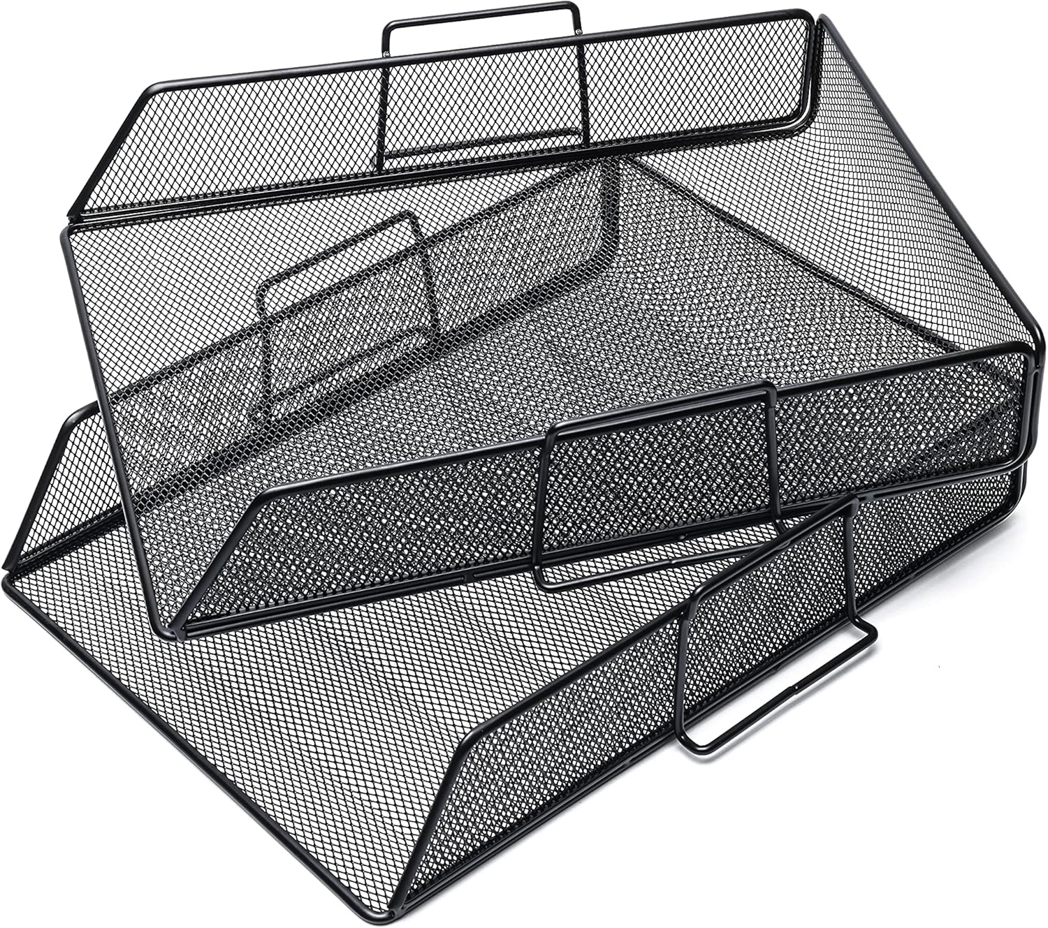 EXERZ Paper Sorter/Tray/Desk Organiser/File Holder 2Pcs - Office, School (Black) - 2 X Black image number 7