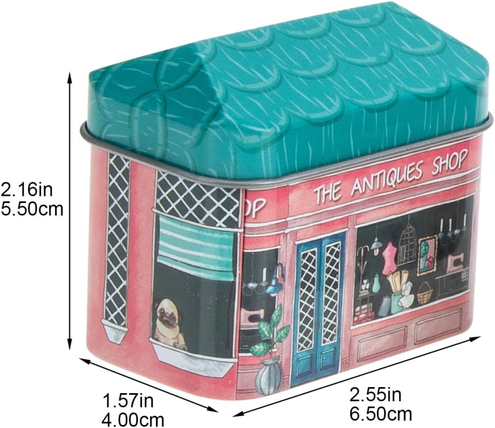 STOBOK Cartoon Storage Box - Mini House Tinplate Containers for Candy Cookies and Small Gifts Perfect for Festive Decor and Home Organisation image number 1